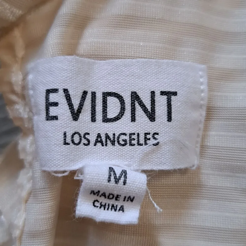 Evidnt Los Angeles Cutout Open Back Velvet Blouse Medium Cream